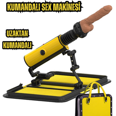 Özel Dekor Salı Çantalı Değiştirilebilir Penisli Uzaktan Kumandalı Sex Makinesi