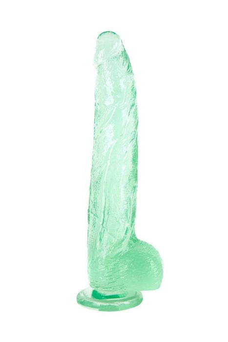 Ultra Realistik Eğilip Bükülebilir G Noktası Ve Klitoris Uyarıcı Dev Jel Yeşil Penis Dildo 33 Cm