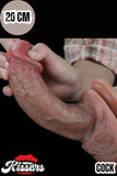 20 Cm Çift Katmanlı Damarlı 3D Süper Ultra Süper Realistik Gerçek Model Dildo Penis